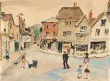 Maud Sumner, High Street Shops, watercolour on paper