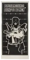 Dying to be Men, Popular Mechanics series by Kudzanai Chiurai, 2010, linocut on paper, offered Sep 2022