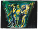 John Piper, Clermont-Ferrand, Adam and Eve, mixed media on paper