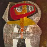 Cecil Skotnes, Head, acrylic on incised wood panel