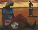 Maurice van Essche, Two Figures in an Arid Landscape