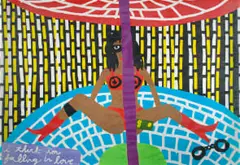 Cameron Platter, She was the Most Beautiful Woman I'd Ever Seen (Desireé the Femme-Fatale Go-Go Girl), 2005, pencil crayon on paper