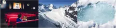 Bridget Baker, The Blue Collar Girl (Valais, Switzerland), triptych, lambda print and diasec