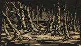 Wilgerboomstamme (Nilant 80) by Jacobus Hendrik Pierneef, linocut on paper, sold Jul 2022