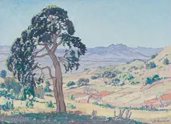 Jacobus Hendrik Pierneef, Landscape with Tree, oil on canvas