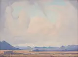 Approaching Storm by Jacobus Hendrik Pierneef, oil on board, sold Jul 2022