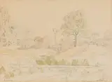 Sand River by Jacobus Hendrik Pierneef, watercolour and pencil on paper, sold Jul 2022