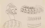 Yoruba Head and Patterns, sketches by Alexis Preller, pencil on paper, sold Jun 2022