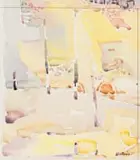 Walter Battiss, Goal Posts, watercolour on card