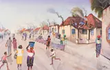 Phaswane David Mogano, Pimville, watercolour on card