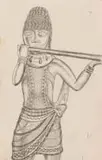 Alexis Preller, Beninese Musician I, sketch, pencil on paper