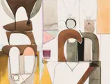 Sidney Goldblatt, Abstract Composition in Black and Brown, watercolour on paper