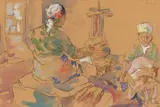 Workers Winding Chewing Tobacco by Gregoire Boonzaier, watercolour and charcoal on paper, offered Jun 2022