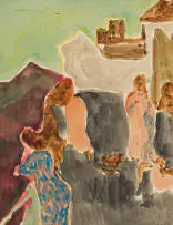 Zdzislaw Ruszkowski, Abstract Figures, watercolour on artist's illustration board