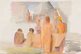 Sidney Goldblatt, Initiation Scene, watercolour on paper