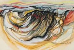 Anna Vorster, Abstract Landscape, watercolour on card