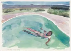 Clare Menck, Cedarberg Male Bather, watercolour on paper