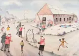 Phaswane David Mogano, N Tvl Rain Prayers, watercolour on paper