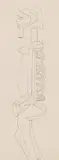 Dogon Figure, Mali, sketch by Alexis Preller, pencil on paper, sold Jun 2022