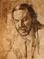 Irmin Henkel, Portrait of Sculptor Danie de Jager, ink on card