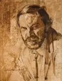 Irmin Henkel, Portrait of Sculptor Danie de Jager, ink on card