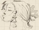 Profile of a Woman, sketch by Alexis Preller, pencil on paper, sold Jun 2022