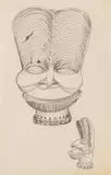 Bamenda Mask, Cameroon, sketches by Alexis Preller, pencil on paper, sold Jun 2022