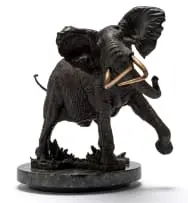 Danie de Jager, Shawu – One of the Magnificent Seven, bronze with dark brown patina on a granite base