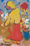 Flower Seller by Frans Claerhout, oil on card, sold Jun 2022