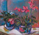 Herbert Coetzee, Pots of Violets and Cyclamens