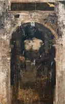Nicola Samorì, Thalia, mixed media on canvas