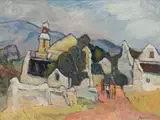 Piet Kannemeyer, Cape Village Scene, oil on board