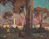 Sydney Carter, Near Claremont, Cape Town, oil on canvas laid down on board
