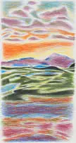 Andrew Verster, Abstract Coastal Landscape, pastel on paper