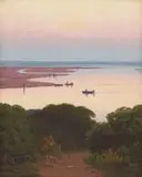 Still Evening, Still Bay, Mouth of the Kaffirkuils River, Riversdale by Jan Ernst Abraham Volschenk, oil on canvas, sold Jun 2022