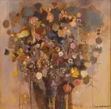 Carola Brotherton, Bunch of Mixed Flowers, oil on canvas