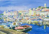 Gerhard Batha, View of Cannes Harbour, oil on canvas