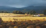 Hannes du Plessis, Farm Landscape with Houses, oil on canvas