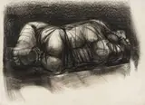 Bill Ainslie, Reclining Figure, charcoal on paper