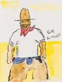 Robert Hodgins, Gun Slinger, lithograph on paper