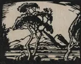 Potgietersrust, Berge (Nilant 63) by Jacobus Hendrik Pierneef, linocut, sold Jun 2022