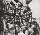 Beyond the Blues by Sokhaya Charles Nkosi, etching on paper, sold Jun 2022