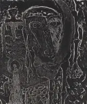 Dikgwele Paul Molete, Chaos Within my Being, etching on paper