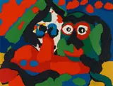 Abstract Head 1 by Karel Appel, screenprint on paper, sold Jun 2022