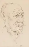 Gregoire Boonzaier, Ou Naturel met Baard (Old Native with Beard), charcoal on paper