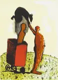 Colbert Mashile, Motshwara Teo (The One who Leads the Plough), colour lithograph on paper