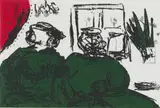 Robert Hodgins, Green Thoughts, colour etching on paper