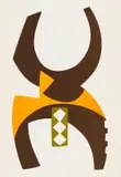 Hannes Harrs, Abstract Composition with Orange and Brown, screenprint