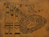 Walter Battiss, Four Figures, engraved wood block