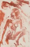 Eric Fischl, Crouching Nude, colour etching on paper